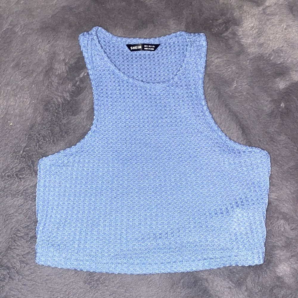 Dark blue cropped tank top